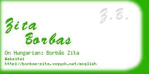 zita borbas business card