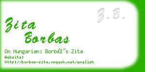 zita borbas business card